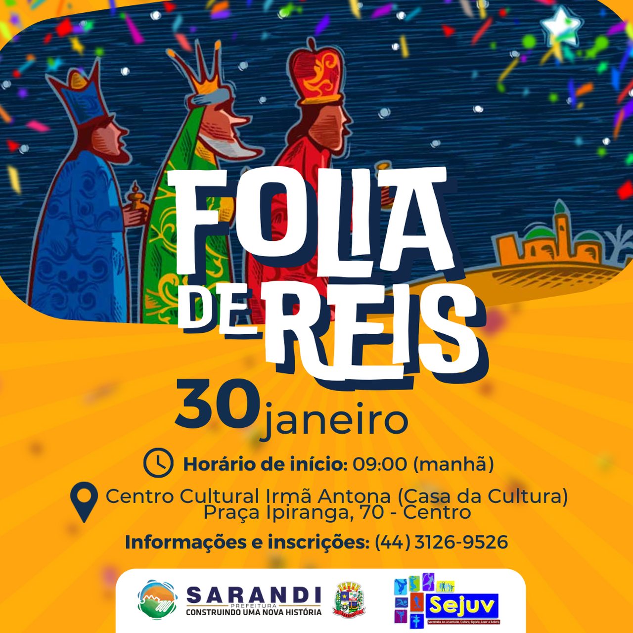 Vem aí o 41º Festival Regional de Folia de Santo Reis